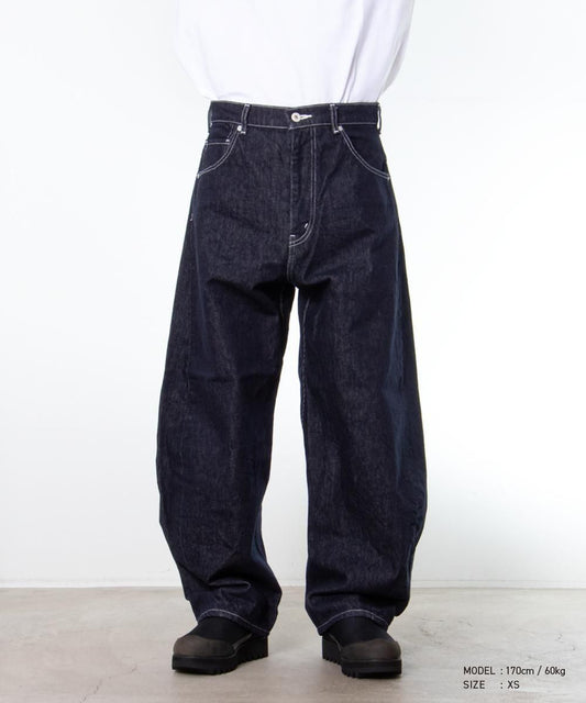 COMME des GARCONS HOMME / HR-P013 / Cotton Reactive Washed Denim Pants / 26FW / Navy/White