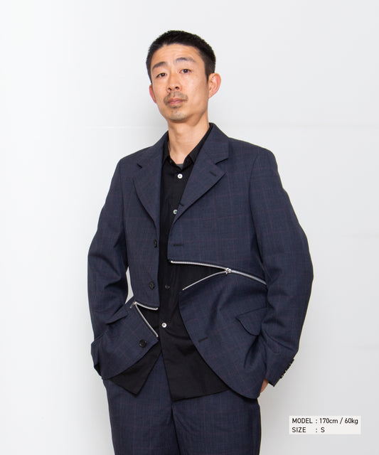 Wool Glen Check Windowpane Jacket