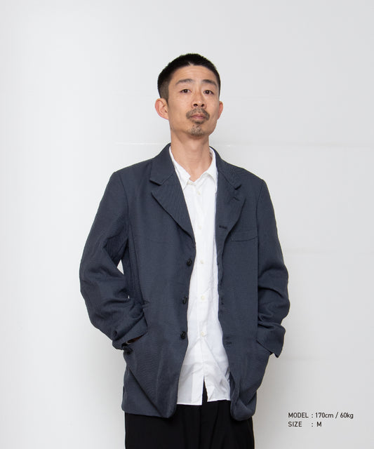 Garment-Dyed Polyester Mesh Jacket Gray