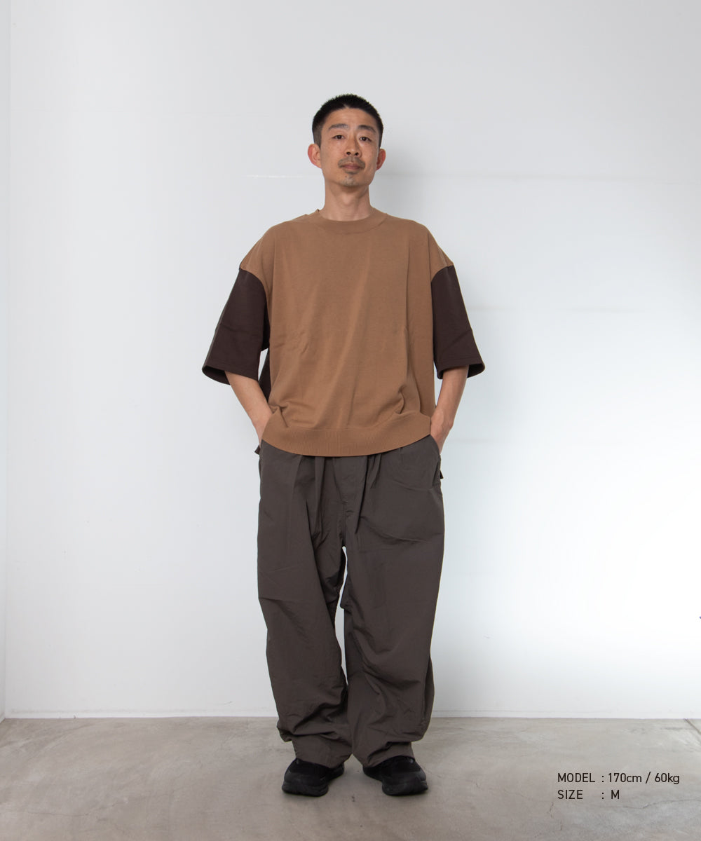 Cotton Jersey × Knit T-Shirt