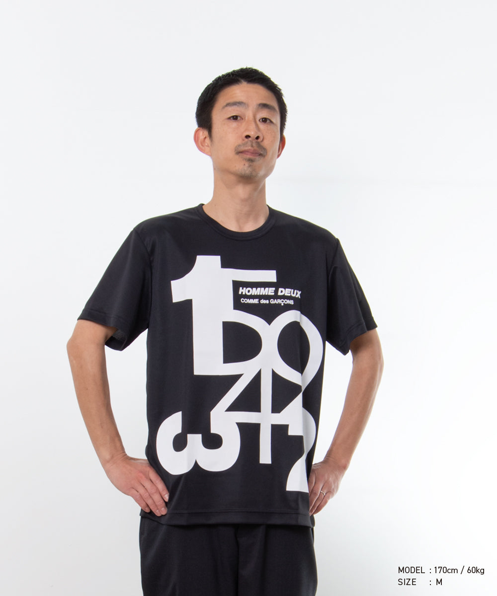 Polyester Back Pin Mesh Print T-Shirt Black / White DQ-T001