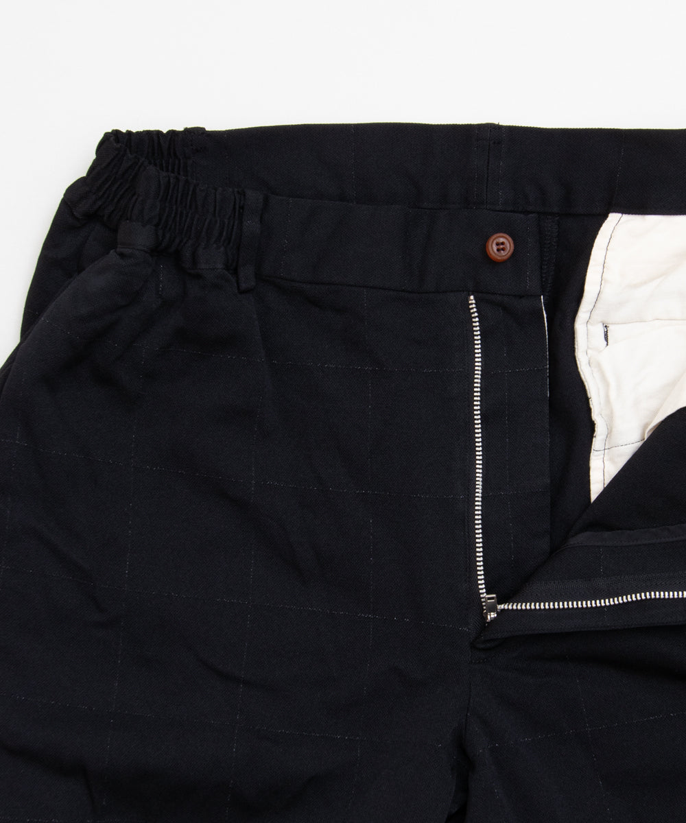 COMME des GARCONS HOMME DEUX / DR-P029 / Polyester Wind Check Processed Pants / 26FW / Black