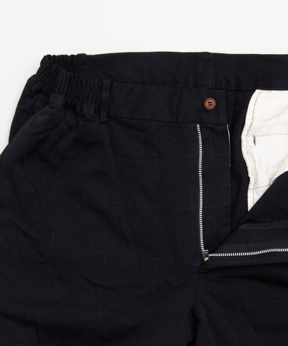 COMME des GARCONS HOMME DEUX / DR-P029 / Polyester Wind Check Processed Pants / 26FW / Black