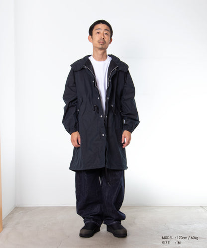 COMME des GARCONS HOMME / HR-C002 / Cotton Nylon Weather × Nylon Twill Garment Washed Coat / 26FW / Black