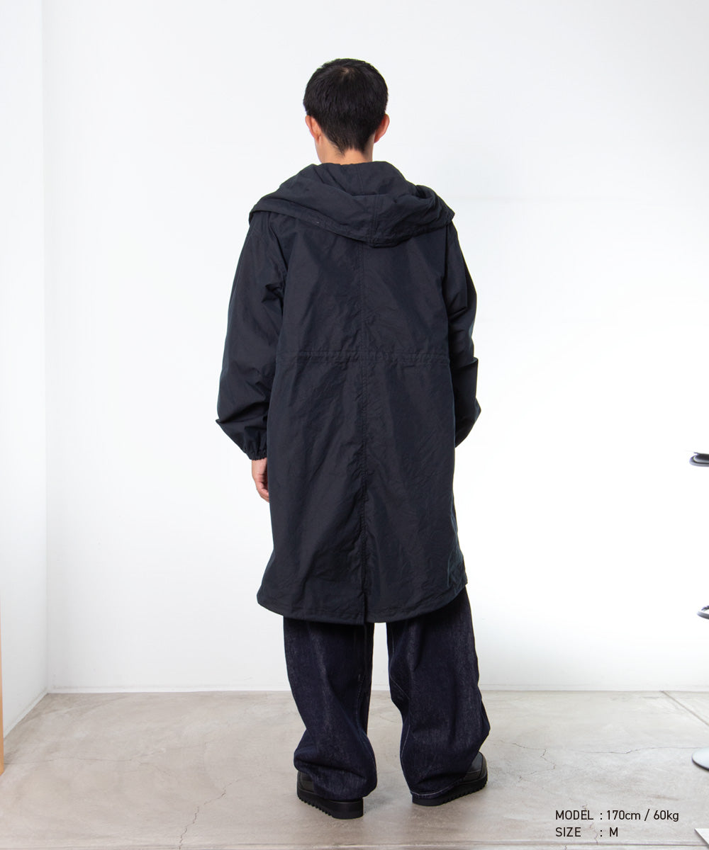 COMME des GARCONS HOMME / HR-C002 / Cotton Nylon Weather × Nylon Twill Garment Washed Coat / 26FW / Black