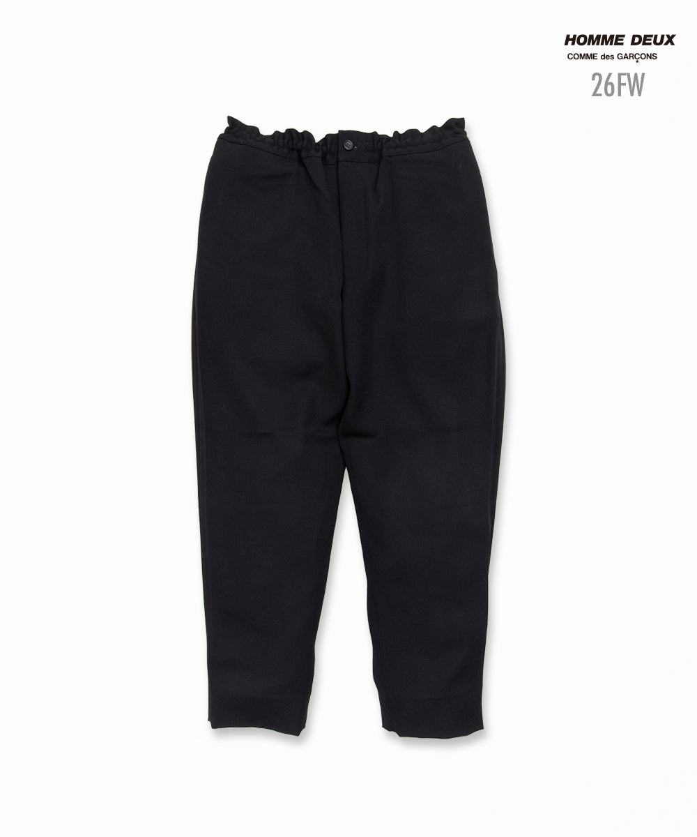 COMME des GARCONS HOMME DEUX / DR-P045 / Wool Gabardine Easy Pants / 26FW / Black