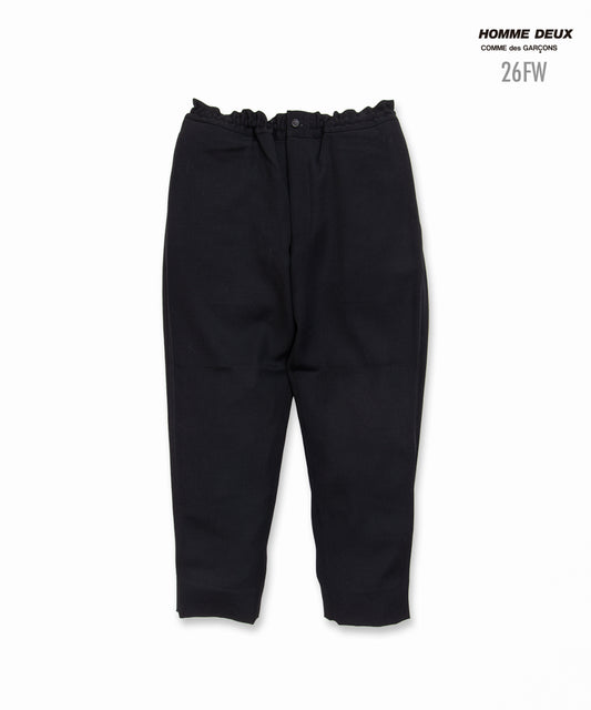COMME des GARCONS HOMME DEUX / DR-P045 / Wool Gabardine Easy Pants / 26FW / Black