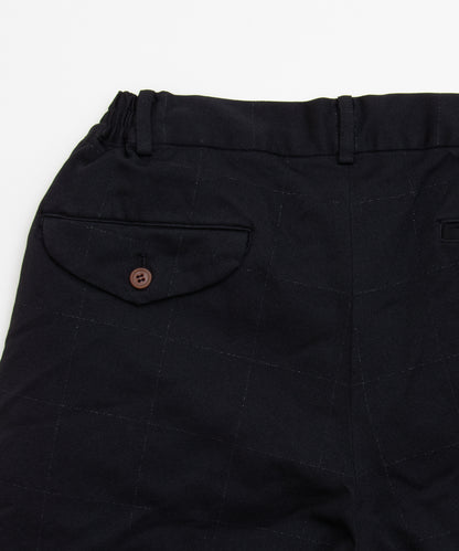 COMME des GARCONS HOMME DEUX / DR-P029 / Polyester Wind Check Processed Pants / 26FW / Black