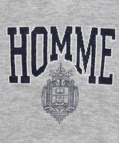 COMME des GARCONS HOMME / HR-N006 / Wool Jacquard Crew Neck Knit / 26FW / Gray