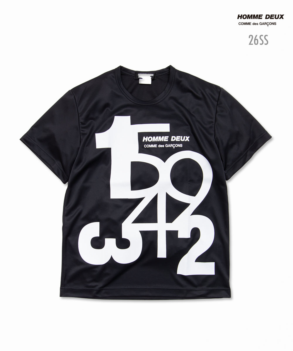 Polyester Back Pin Mesh Print T-Shirt Black / White DQ-T001