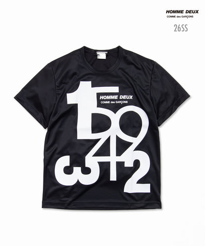 Polyester Back Pin Mesh Print T-Shirt Black / White DQ-T001