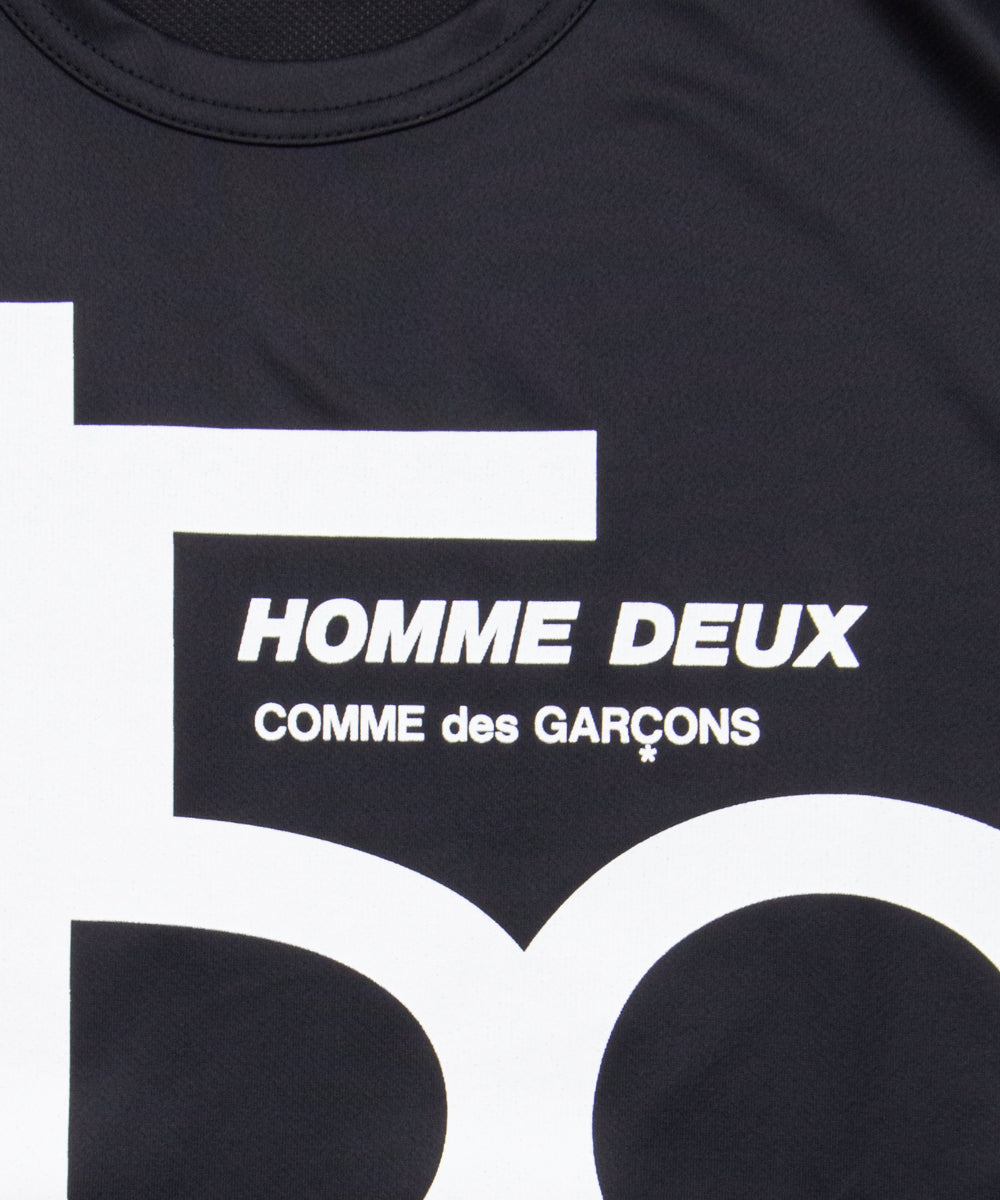 Polyester Back Pin Mesh Print T-Shirt Black / White DQ-T001