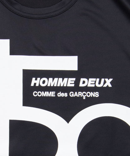 Polyester Back Pin Mesh Print T-Shirt Black / White DQ-T001