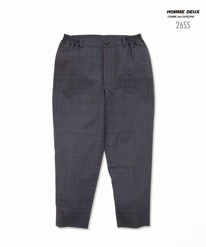 Wool Glen Check Windowpane Pants