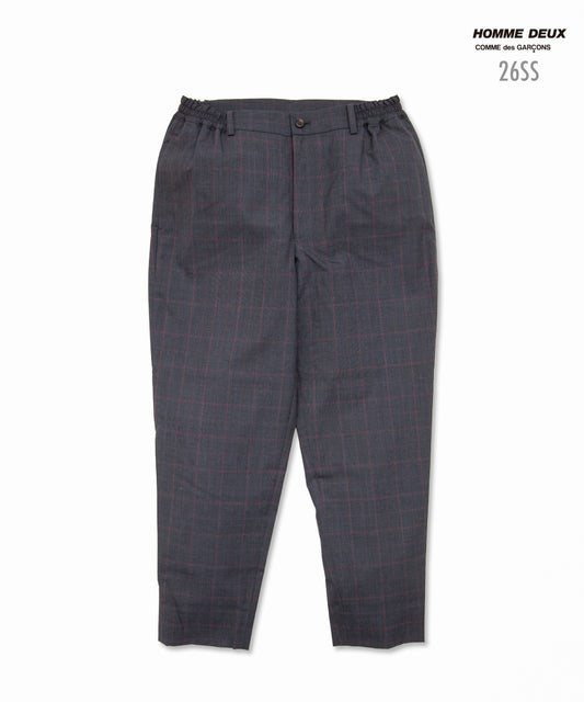 Wool Glen Check Windowpane Pants