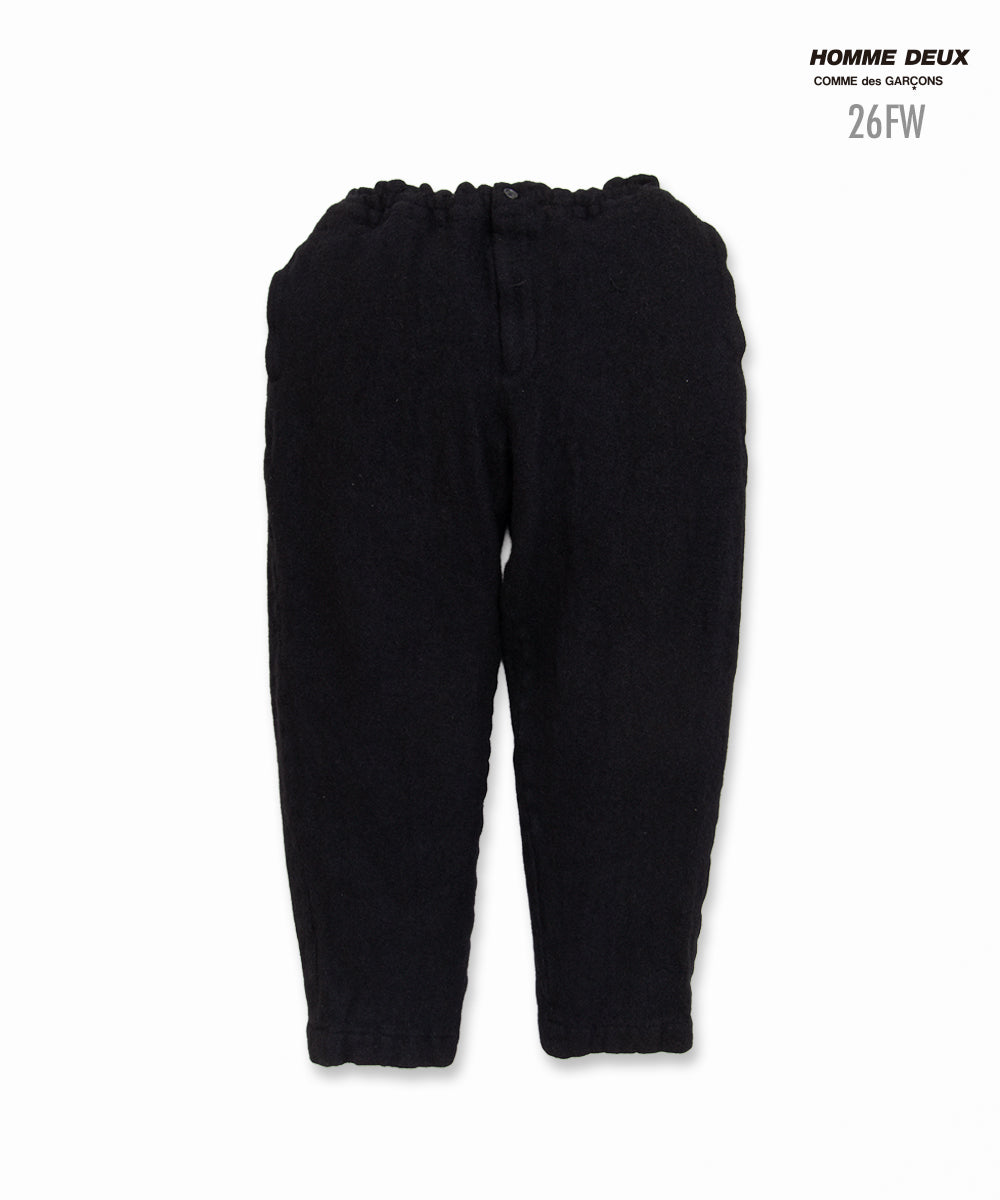 COMME des GARCONS HOMME DEUX / DR-P044 / Wool Nylon Tweed Finished Pants / 26FW / Black