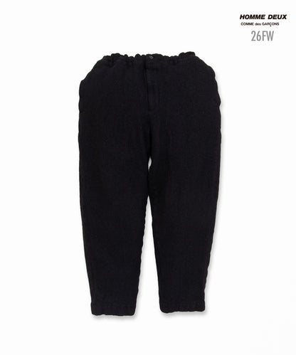 COMME des GARCONS HOMME DEUX / DR-P044 / Wool Nylon Tweed Finished Pants / 26FW / Black