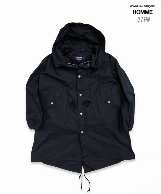 COMME des GARCONS HOMME / HR-C002 / Cotton Nylon Weather × Nylon Twill Garment Washed Coat / 26FW / Black