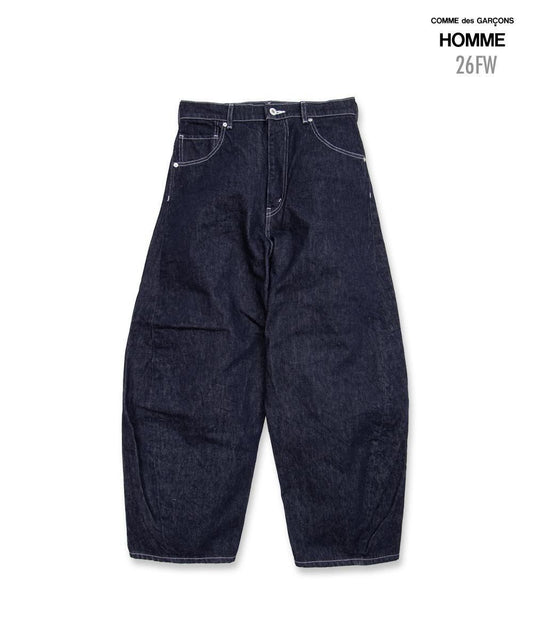 COMME des GARCONS HOMME / HR-P013 / Cotton Reactive Washed Denim Pants / 26FW / Navy/White