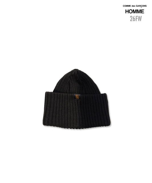 COMME des GARCONS HOMME / HR-N005 / Wool Ribbed Bleached Knit Cap / 26FW / Navy