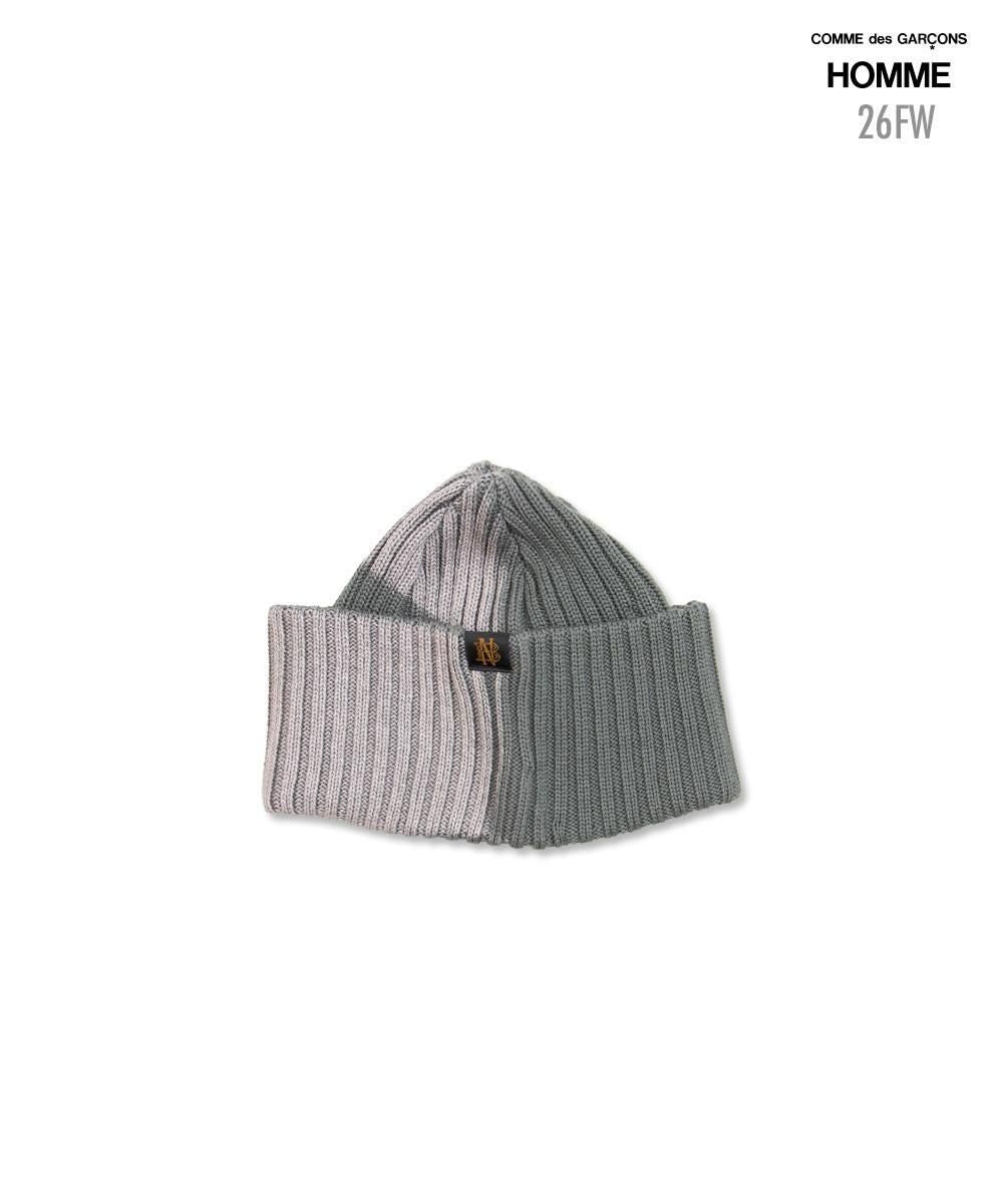 COMME des GARCONS HOMME / HR-N005 / Wool Combed Rib Bleached Knit Cap / 26FW / Khaki