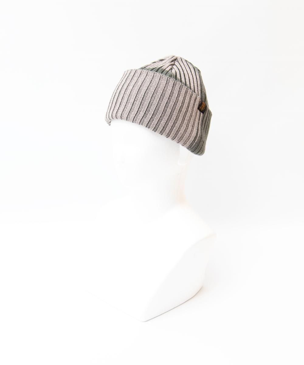 COMME des GARCONS HOMME / HR-N005 / Wool Combed Rib Bleached Knit Cap / 26FW / Khaki