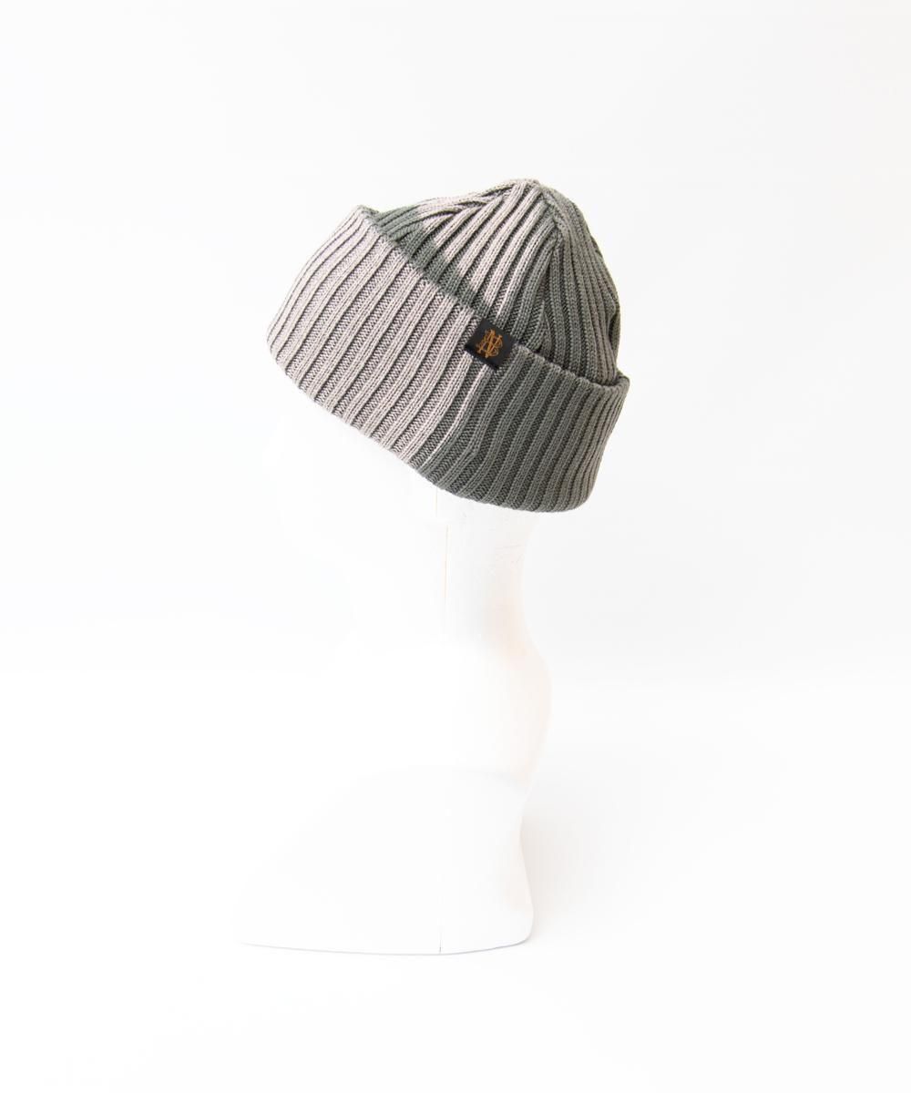 COMME des GARCONS HOMME / HR-N005 / Wool Combed Rib Bleached Knit Cap / 26FW / Khaki