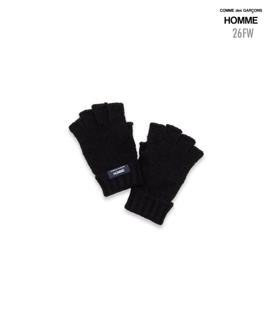 COMME des GARCONS HOMME / HR-K701 / Wool Acrylic Fingerless Gloves / 26FW / Black