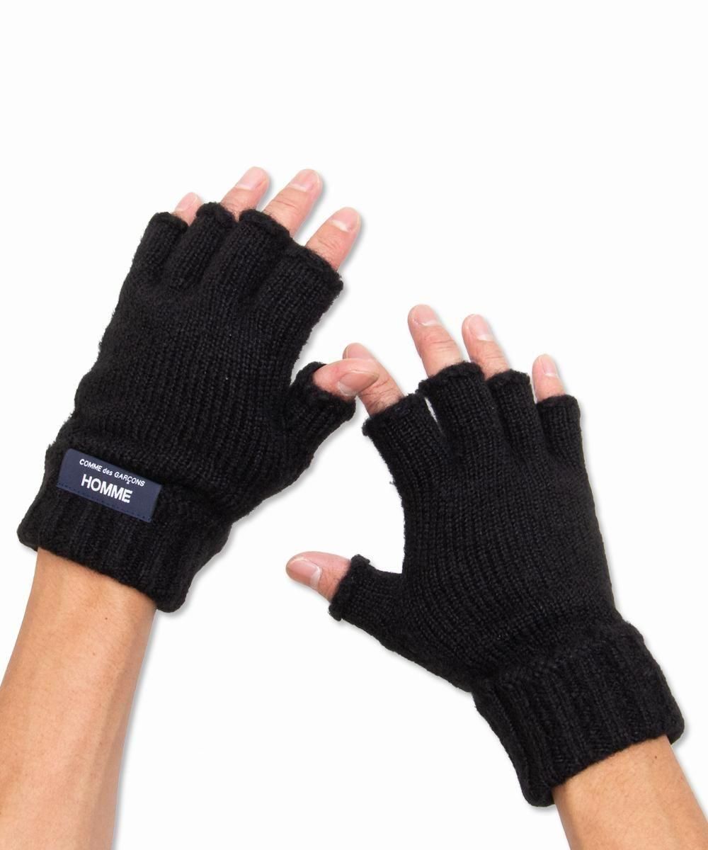 COMME des GARCONS HOMME / HR-K701 / Wool Acrylic Fingerless Gloves / 26FW / Black
