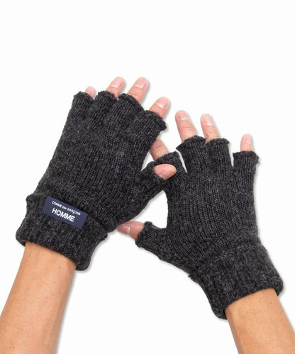 COMME des GARCONS HOMME / HR-K701 / Wool Acrylic Fingerless Gloves / 26FW / Charcoal