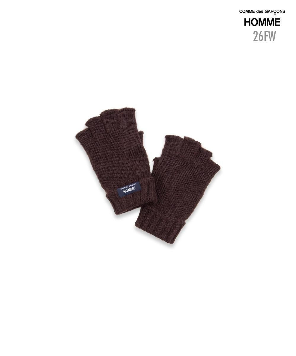 COMME des GARCONS HOMME / HR-K701 / Wool Acrylic Fingerless Gloves / 26FW / Brown