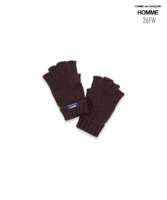 COMME des GARCONS HOMME / HR-K701 / Wool Acrylic Fingerless Gloves / 26FW / Brown