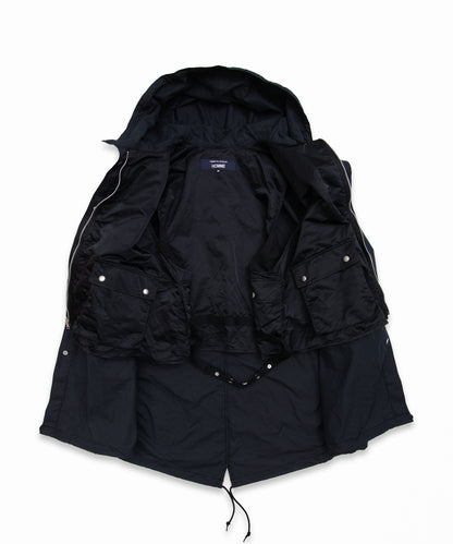 COMME des GARCONS HOMME / HR-C002 / Cotton Nylon Weather × Nylon Twill Garment Washed Coat / 26FW / Black