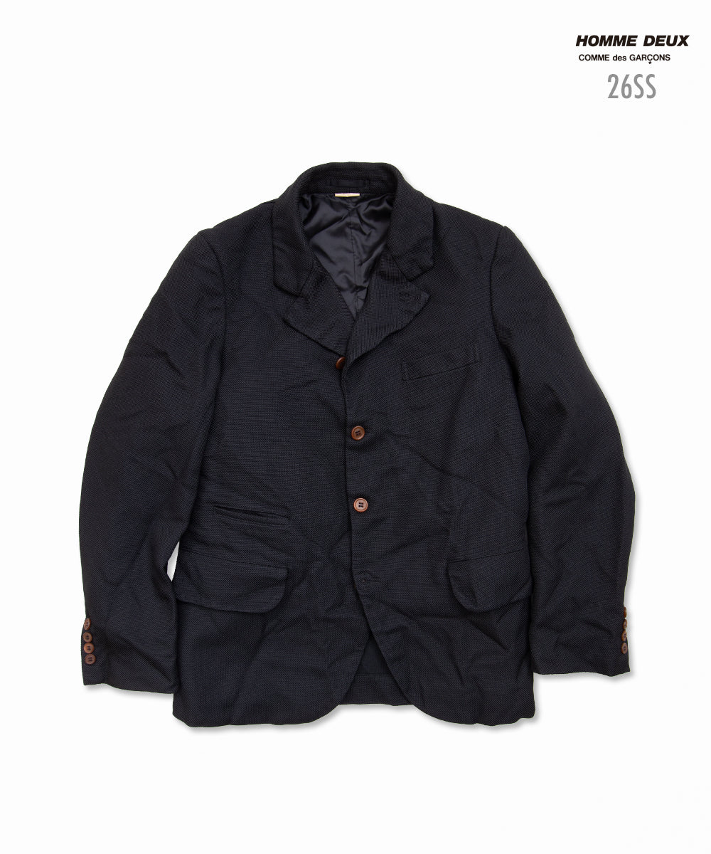 Garment-Dyed Polyester Mesh Jacket Black