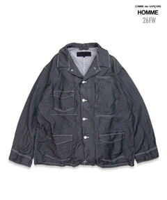COMME des GARCONS HOMME / HR-J014 / Polyester Serge Dyed Coverall Jacket / 26FW / BLACK