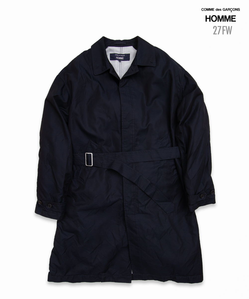 COMME des GARCONS HOMME / HR-C001 / Cotton Polyester Gabardine Processed Coat / 26FW / Navy