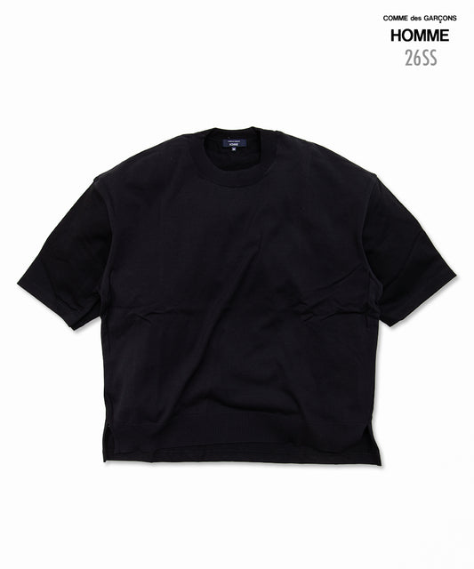Cotton Jersey × Knit T-Shirt