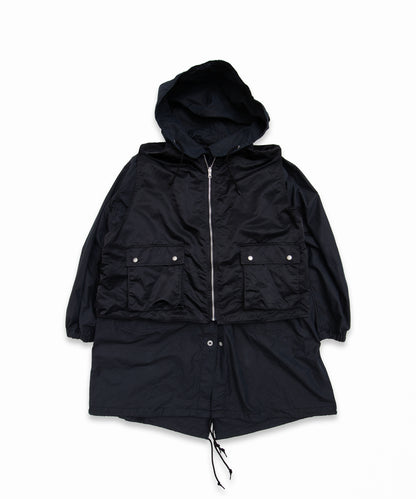 COMME des GARCONS HOMME / HR-C002 / Cotton Nylon Weather × Nylon Twill Garment Washed Coat / 26FW / Black