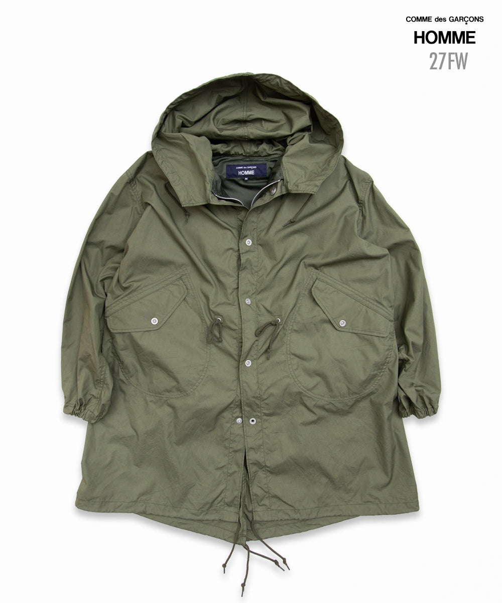 COMME des GARCONS HOMME / HR-C002 / Cotton Nylon Weather × Nylon Twill Garment Washed Coat / 26FW / Khaki