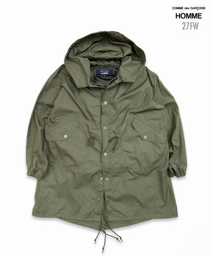 COMME des GARCONS HOMME / HR-C002 / Cotton Nylon Weather × Nylon Twill Garment Washed Coat / 26FW / Khaki