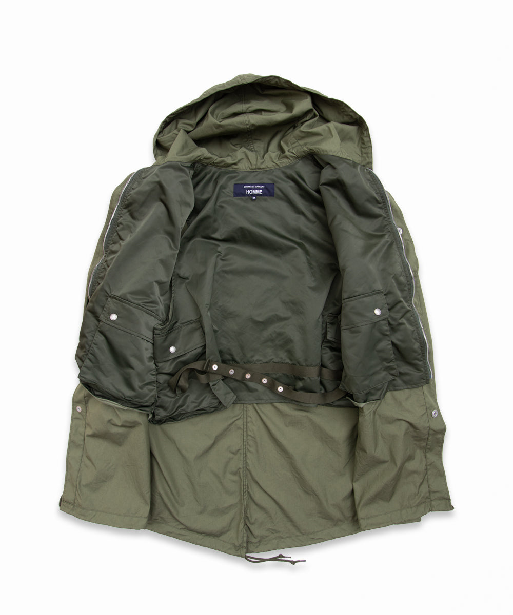COMME des GARCONS HOMME / HR-C002 / Cotton Nylon Weather × Nylon Twill Garment Washed Coat / 26FW / Khaki