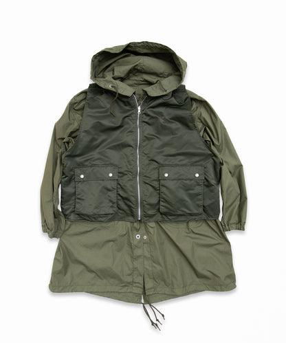 COMME des GARCONS HOMME / HR-C002 / Cotton Nylon Weather × Nylon Twill Garment Washed Coat / 26FW / Khaki