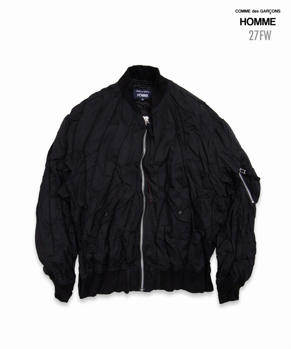 COMME des GARCONS HOMME / HR-J007 / Polyester Wool Processed Blouson / 26FW / Black