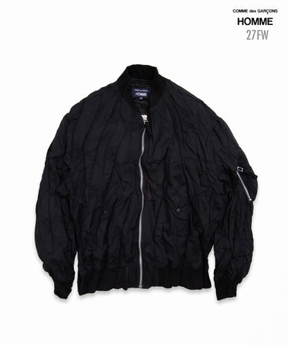 COMME des GARCONS HOMME / HR-J007 / Polyester Wool Processed Blouson / 26FW / Black