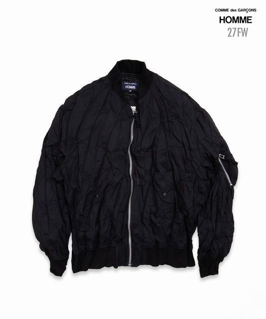COMME des GARCONS HOMME / HR-J007 / Polyester Wool Processed Blouson / 26FW / Black