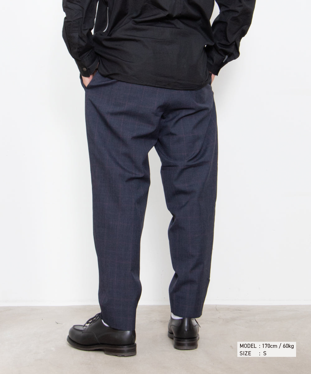 Wool Glen Check Windowpane Pants