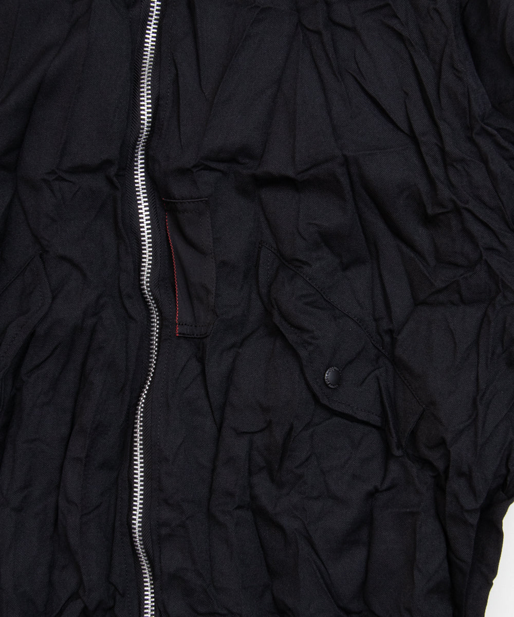 COMME des GARCONS HOMME / HR-J007 / Polyester Wool Processed Blouson / 26FW / Black