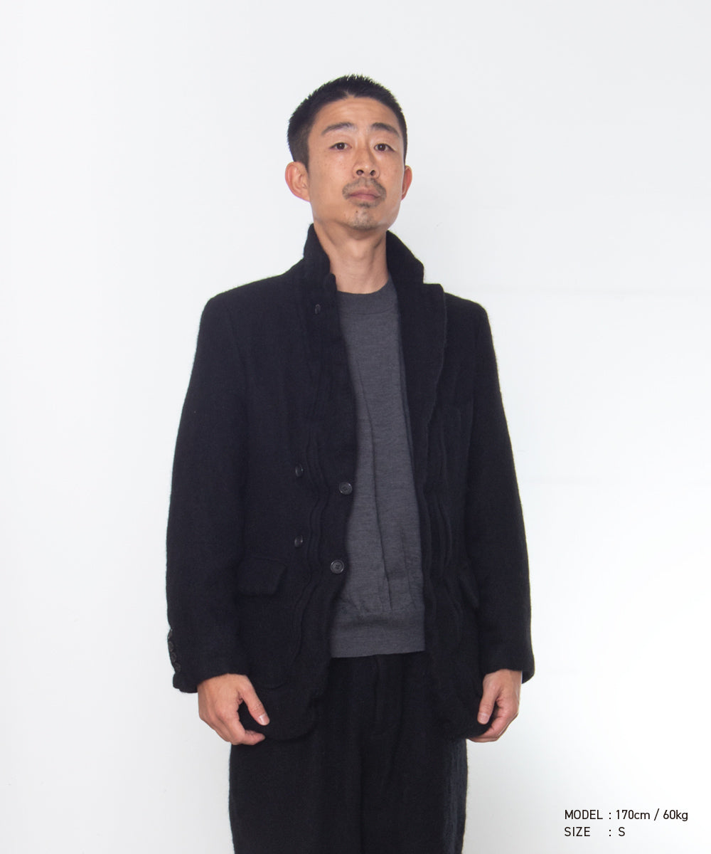 COMME des GARCONS HOMME DEUX / DR-J036 / Wool Nylon Tweed Finished Jacket / 26FW / Black
