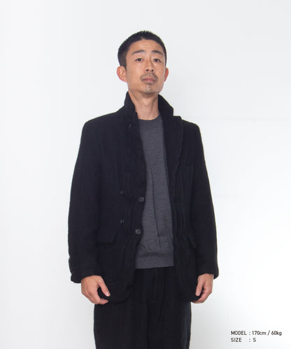 COMME des GARCONS HOMME DEUX / DR-J036 / Wool Nylon Tweed Finished Jacket / 26FW / Black