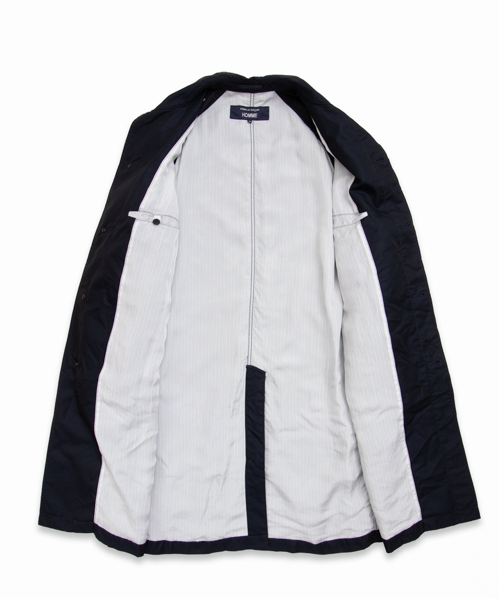 COMME des GARCONS HOMME / HR-C001 / Cotton Polyester Gabardine Processed Coat / 26FW / Navy